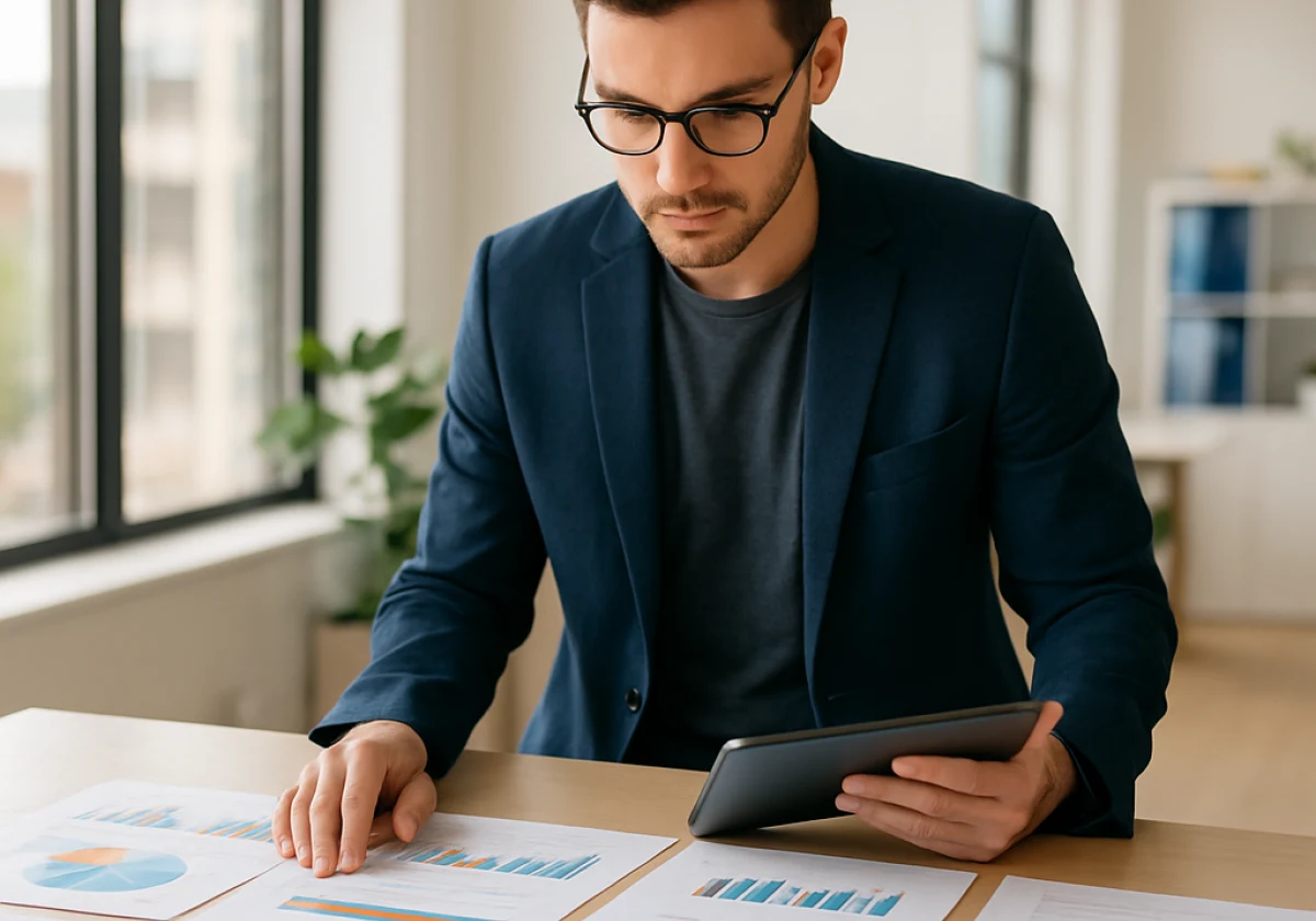 Professional looking at the impression share Google Ads